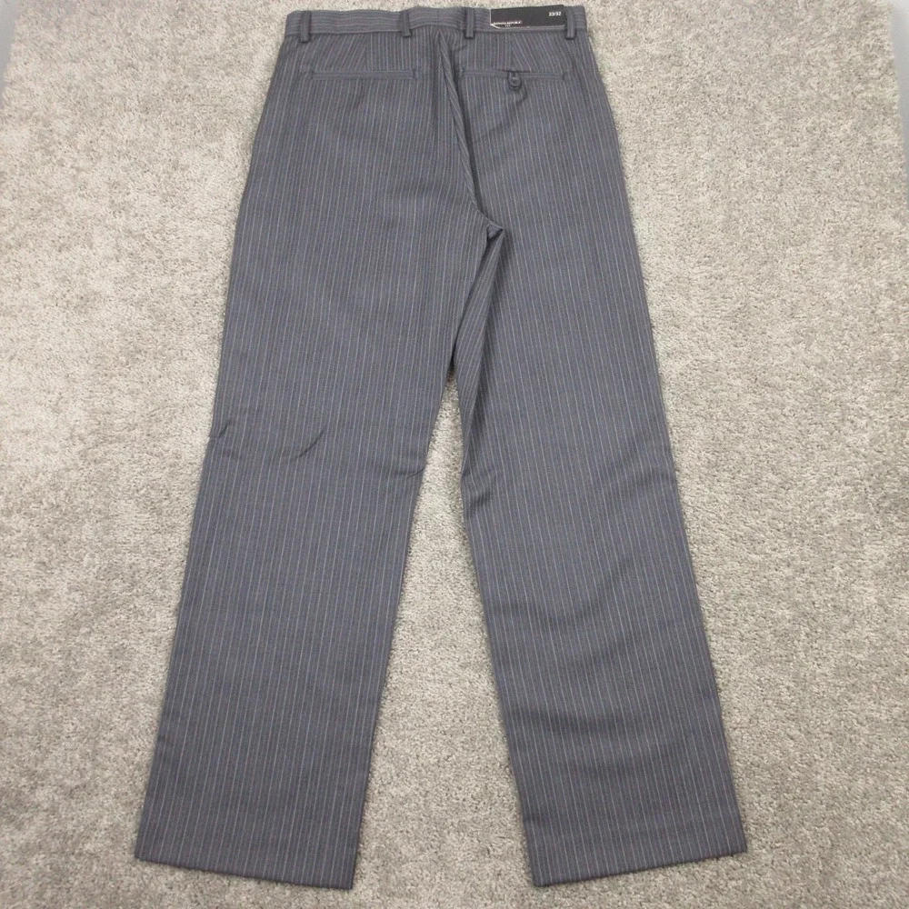 Banana Republic Pants Mens 33x32 Gray Pinstripe Dress Trousers Wool Straight NEW